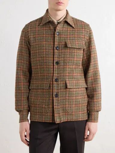 De Petrillo Houndstooth Virgin Wool Overshirt - Men | Thumbnail 3 De Petrillo Houndstooth Virgin Wool Overshirt - Men | Thumbnail 3