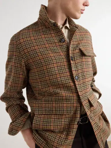 De Petrillo Houndstooth Virgin Wool Overshirt - Men | Thumbnail 6 De Petrillo Houndstooth Virgin Wool Overshirt - Men | Thumbnail 6