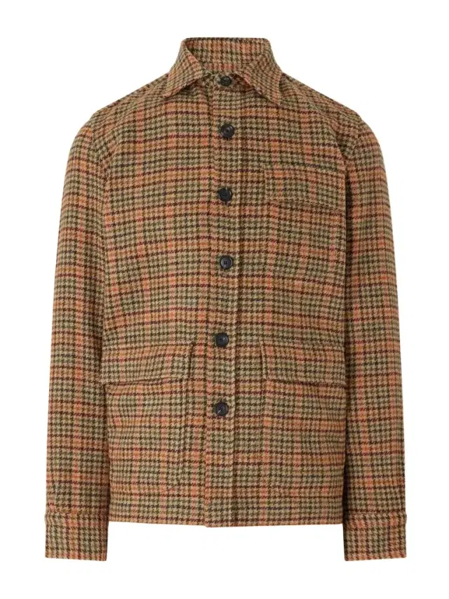 De Petrillo Houndstooth Virgin Wool Overshirt - Men