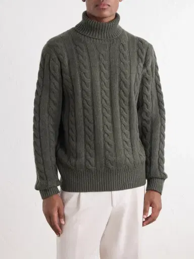 Polo Ralph Lauren Cable-Knit Wool and Cashmere-Blend Turtleneck Sweater - Men | Thumbnail 3 Polo Ralph Lauren Cable-Knit Wool and Cashmere-Blend Turtleneck Sweater - Men | Thumbnail 3