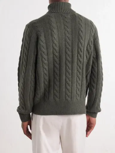 Polo Ralph Lauren Cable-Knit Wool and Cashmere-Blend Turtleneck Sweater - Men | Thumbnail 4 Polo Ralph Lauren Cable-Knit Wool and Cashmere-Blend Turtleneck Sweater - Men | Thumbnail 4