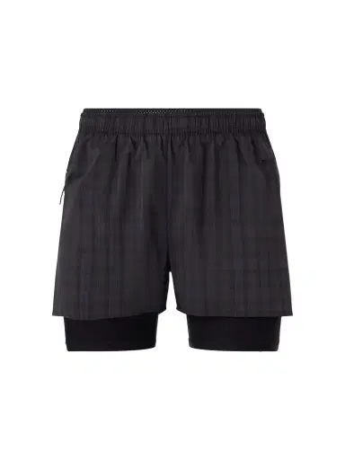 Literary Sport Myles Layered Checked Shell and Stretch-Jersey Running Shorts - Men | Thumbnail 1 Literary Sport Myles Layered Checked Shell and Stretch-Jersey Running Shorts - Men | Thumbnail 1