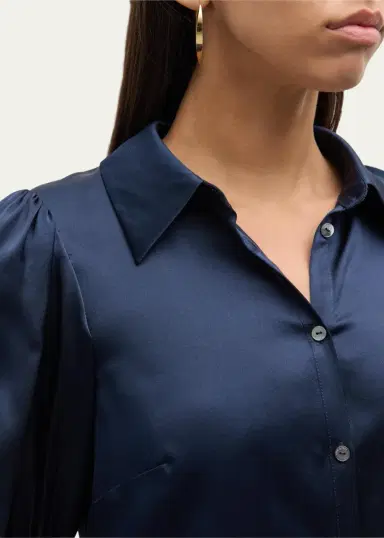 Cinq à Sept Fiona Silk Satin Short-Sleeve Top | Thumbnail 9 Cinq à Sept Fiona Silk Satin Short-Sleeve Top | Thumbnail 9