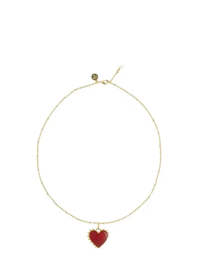 Anabel Aram Jewelry Heart Stone Pendant Necklace