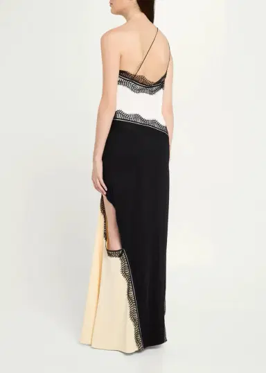 Christopher Esber Keira Split Lace One-Shoulder Cutaway Dress | Thumbnail 3