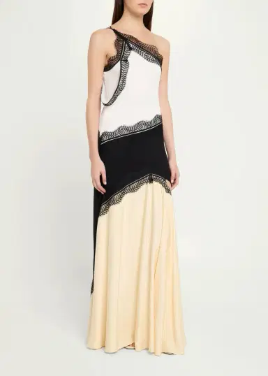 Christopher Esber Keira Split Lace One-Shoulder Cutaway Dress | Thumbnail 4
