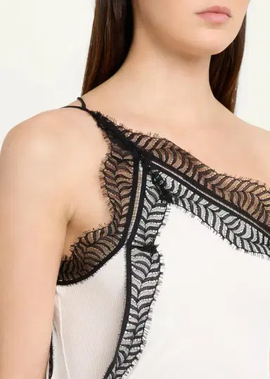Christopher Esber Keira Split Lace One-Shoulder Cutaway Dress | Thumbnail 5