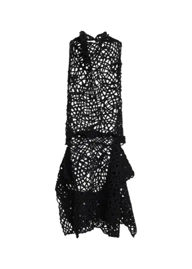 Diotima Lattice Embroidered Layered Halter Midi Dress | Thumbnail 1