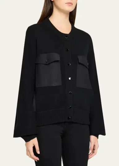 Frame The Contrast Cashmere Cardigan | Thumbnail 4 Frame The Contrast Cashmere Cardigan | Thumbnail 4