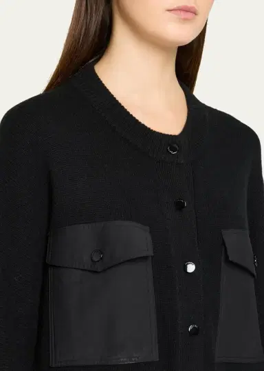 Frame The Contrast Cashmere Cardigan | Thumbnail 5 Frame The Contrast Cashmere Cardigan | Thumbnail 5