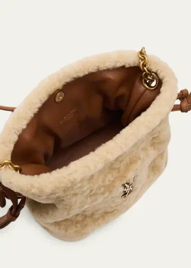 Saint Laurent Jamie Mini YSL Shearling & Leather Shoulder Bag | Thumbnail 4 Saint Laurent Jamie Mini YSL Shearling & Leather Shoulder Bag | Thumbnail 4