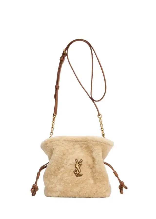 Saint Laurent Jamie Mini YSL Shearling & Leather Shoulder Bag