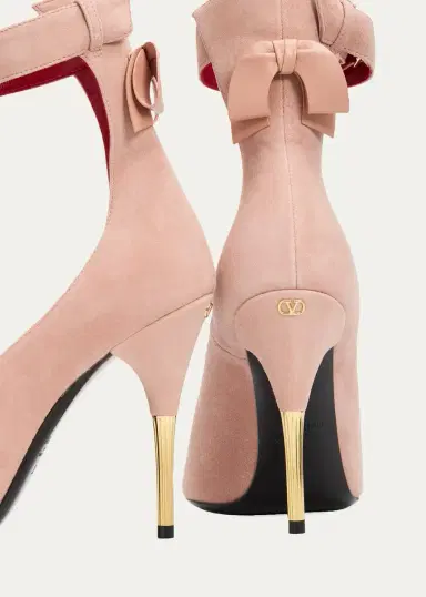 Valentino Garavani Suede Bow-Back Stiletto Sandal | Thumbnail 3 Valentino Garavani Suede Bow-Back Stiletto Sandal | Thumbnail 3