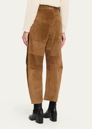 Nili Lotan Shon Barrel-Leg Suede Pants | Thumbnail 3 Nili Lotan Shon Barrel-Leg Suede Pants | Thumbnail 3