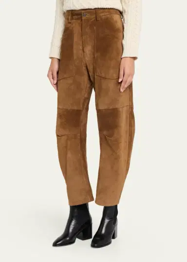 Nili Lotan Shon Barrel-Leg Suede Pants | Thumbnail 4 Nili Lotan Shon Barrel-Leg Suede Pants | Thumbnail 4