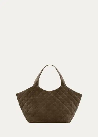 Saint Laurent Icare Medium Quilted Suede Tote Bag | Thumbnail 3