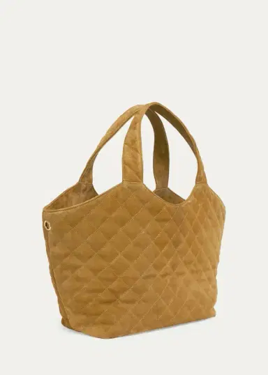 Saint Laurent Icare Medium Quilted Suede Tote Bag | Thumbnail 7
