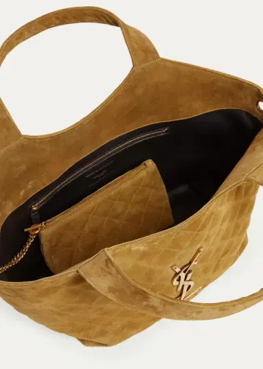 Saint Laurent Icare Medium Quilted Suede Tote Bag | Thumbnail 8