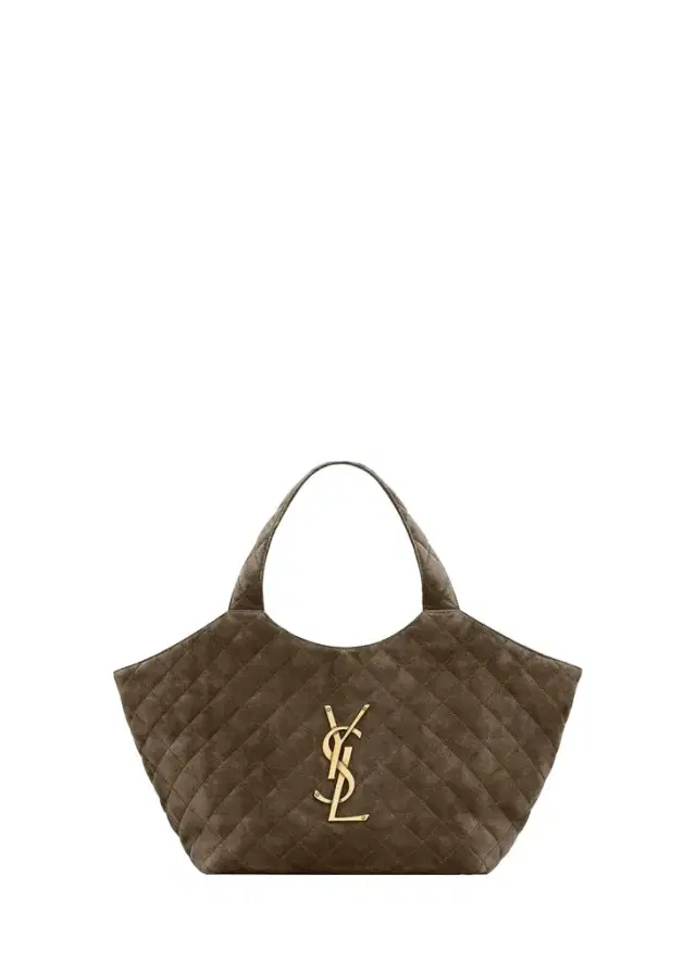 Saint Laurent Icare Medium Quilted Suede Tote Bag
