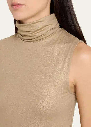 MAJESTIC FILATURES Soft Touch Shimmer Turtleneck Tank | Thumbnail 5 MAJESTIC FILATURES Soft Touch Shimmer Turtleneck Tank | Thumbnail 5