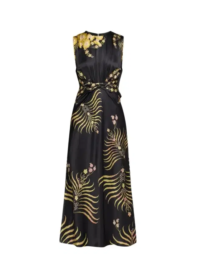 Saloni Gwen Printed Silk Dress