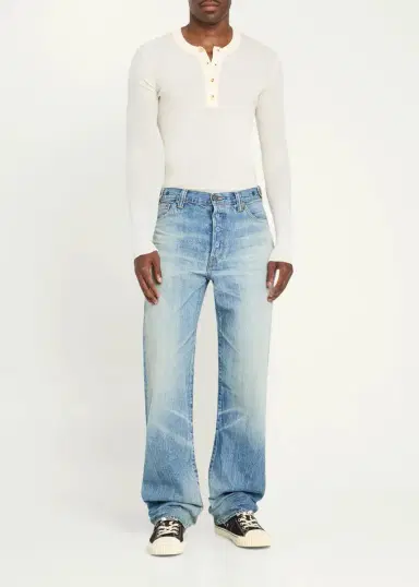 Master Craft Union Men's Straight-Leg Washed Denim Jeans | Thumbnail 2 Master Craft Union Men's Straight-Leg Washed Denim Jeans | Thumbnail 2
