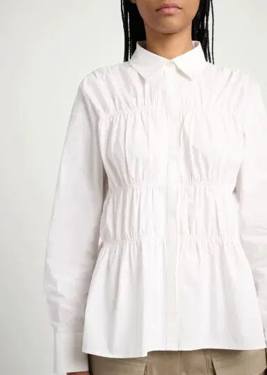Proenza Schouler Pearl Cinched Cotton Poplin Shirt | Thumbnail 5