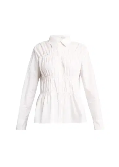 Proenza Schouler Pearl Cinched Cotton Poplin Shirt | Thumbnail 1