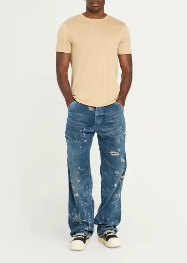 Master Craft Union Men's Distressed Cotton Carpenter Jeans | Thumbnail 2