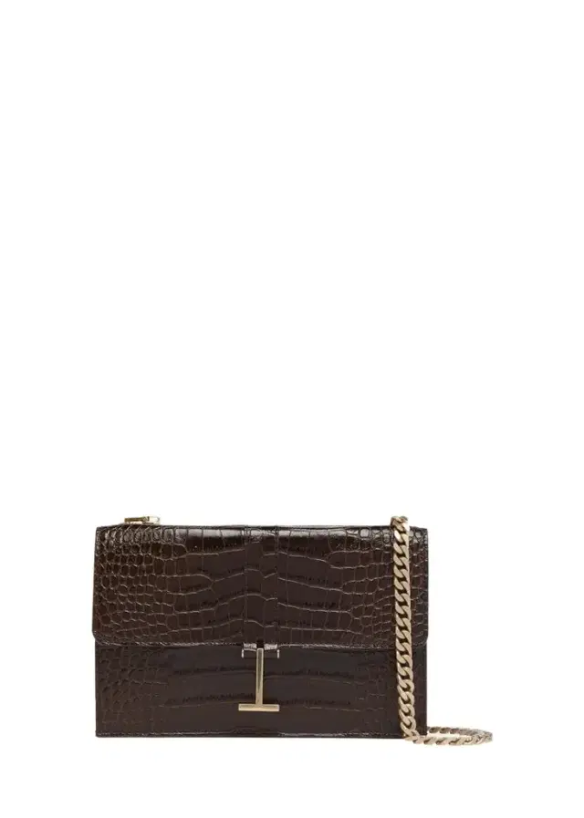 TOM FORD Boutique Small Croc-Embossed Leather Clutch Bag