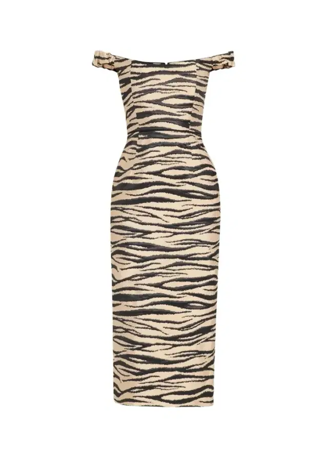 Markarian Amina Off-The-Shoulder Animalier Jacquard Midi Dress