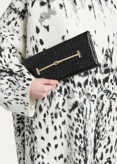 TOM FORD Boutique Arc Croc-Embossed Leather Clutch Bag | Thumbnail 2 TOM FORD Boutique Arc Croc-Embossed Leather Clutch Bag | Thumbnail 2