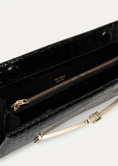 TOM FORD Boutique Arc Croc-Embossed Leather Clutch Bag | Thumbnail 4 TOM FORD Boutique Arc Croc-Embossed Leather Clutch Bag | Thumbnail 4