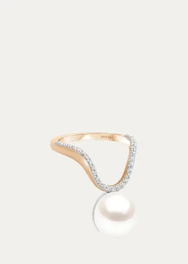 Marie Mas 18K Diamond and Pearl Aura Ring | Thumbnail 3 Marie Mas 18K Diamond and Pearl Aura Ring | Thumbnail 3