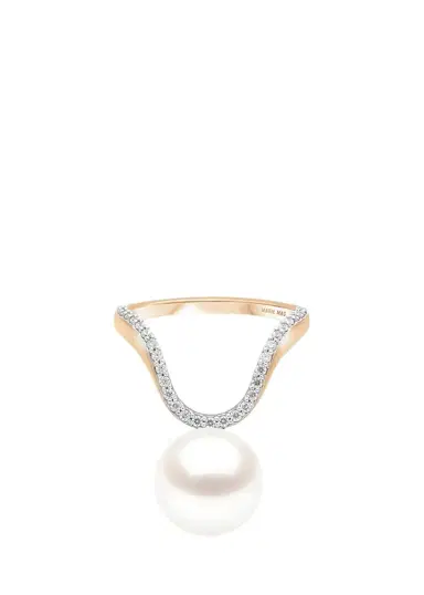 Marie Mas 18K Diamond and Pearl Aura Ring | Thumbnail 1 Marie Mas 18K Diamond and Pearl Aura Ring | Thumbnail 1