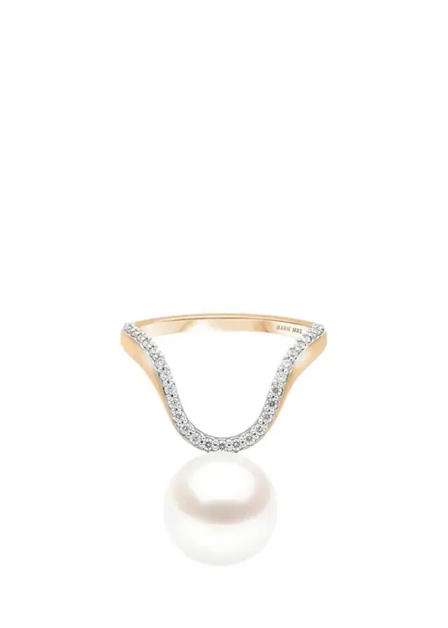 18K Diamond and Pearl Aura Ring