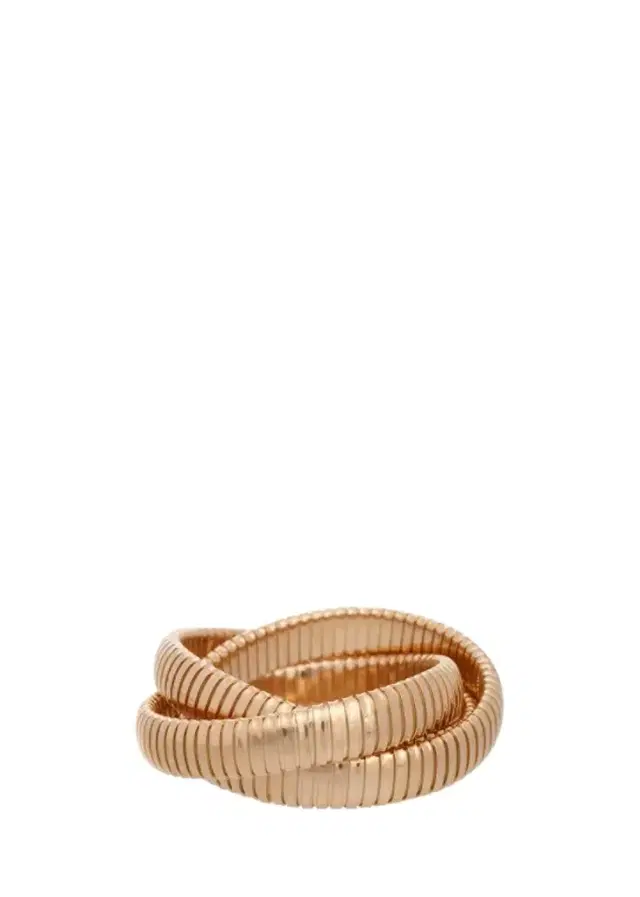 SIDNEY GARBER 18K Yellow Gold 3 Band 12mm Rolling Bracelet