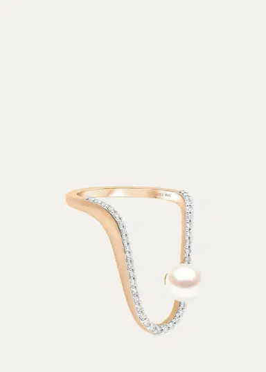 Marie Mas 18K Diamond and Pearl Radiant Ring | Thumbnail 3 Marie Mas 18K Diamond and Pearl Radiant Ring | Thumbnail 3