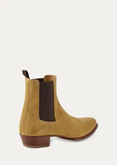 Ralph Lauren Men's Calf-Suede Chelsea Western Boots | Thumbnail 3 Ralph Lauren Men's Calf-Suede Chelsea Western Boots | Thumbnail 3