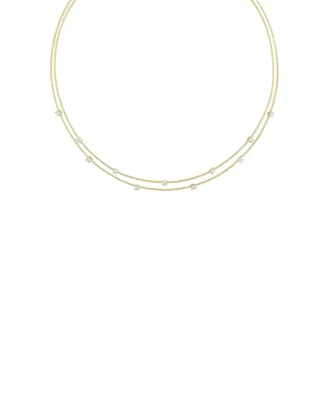 Paul Morelli 18K Yellow Gold Double Unity Necklace with 11 Diamonds