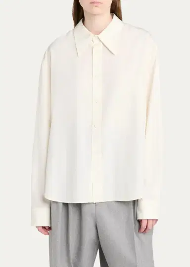 Bottega Veneta Silk Taffeta Button-Down Shirt | Thumbnail 4 Bottega Veneta Silk Taffeta Button-Down Shirt | Thumbnail 4