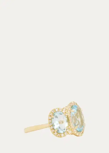 Jamie Wolf 18K Yellow Gold Sky Blue Topaz and Aquamarine Oval Ring with Diamonds | Thumbnail 3 Jamie Wolf 18K Yellow Gold Sky Blue Topaz and Aquamarine Oval Ring with Diamonds | Thumbnail 3