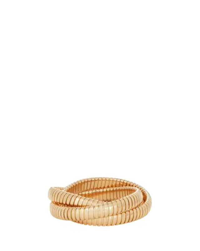 SIDNEY GARBER 18K Yellow Gold 3 Band 9mm Rolling Bracelet