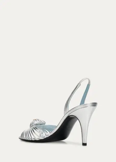 Valentino Garavani Coeur Royal 85mm Laminated Nappa Leather Slingback Sandals | Thumbnail 2 Valentino Garavani Coeur Royal 85mm Laminated Nappa Leather Slingback Sandals | Thumbnail 2