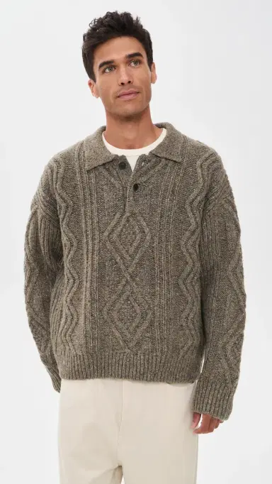 Frame Cable Polo Sweater | Thumbnail 2