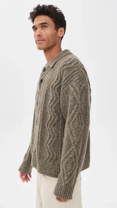 Frame Cable Polo Sweater | Thumbnail 4
