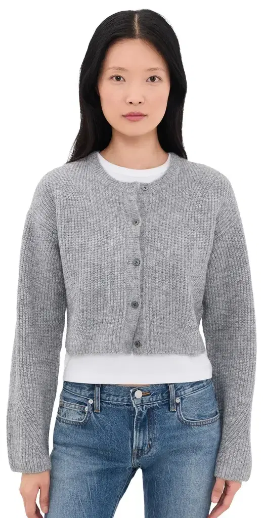 GOOD AMERICAN The Shrunken Cable Cardigan