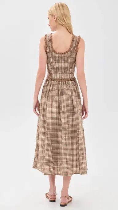Moon River Smocked Lace Insert Midi Dress | Thumbnail 3 Moon River Smocked Lace Insert Midi Dress | Thumbnail 3