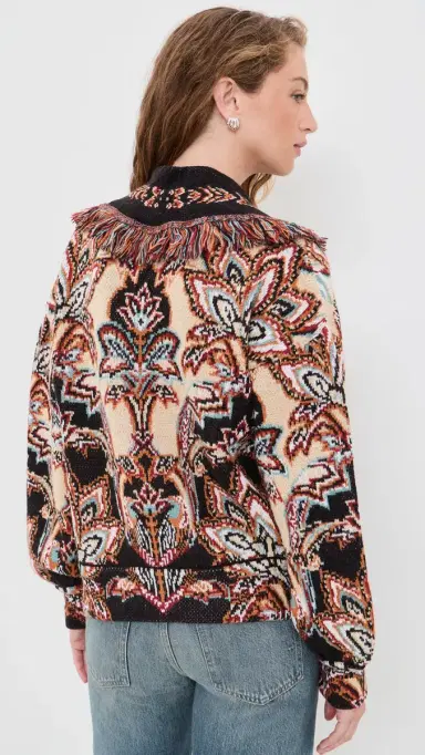 Farm Rio Tapestry Knit Fringe Cardigan | Thumbnail 3 Farm Rio Tapestry Knit Fringe Cardigan | Thumbnail 3