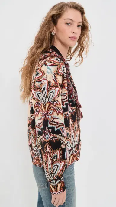 Farm Rio Tapestry Knit Fringe Cardigan | Thumbnail 4 Farm Rio Tapestry Knit Fringe Cardigan | Thumbnail 4